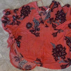 Free People Melon Floral Top